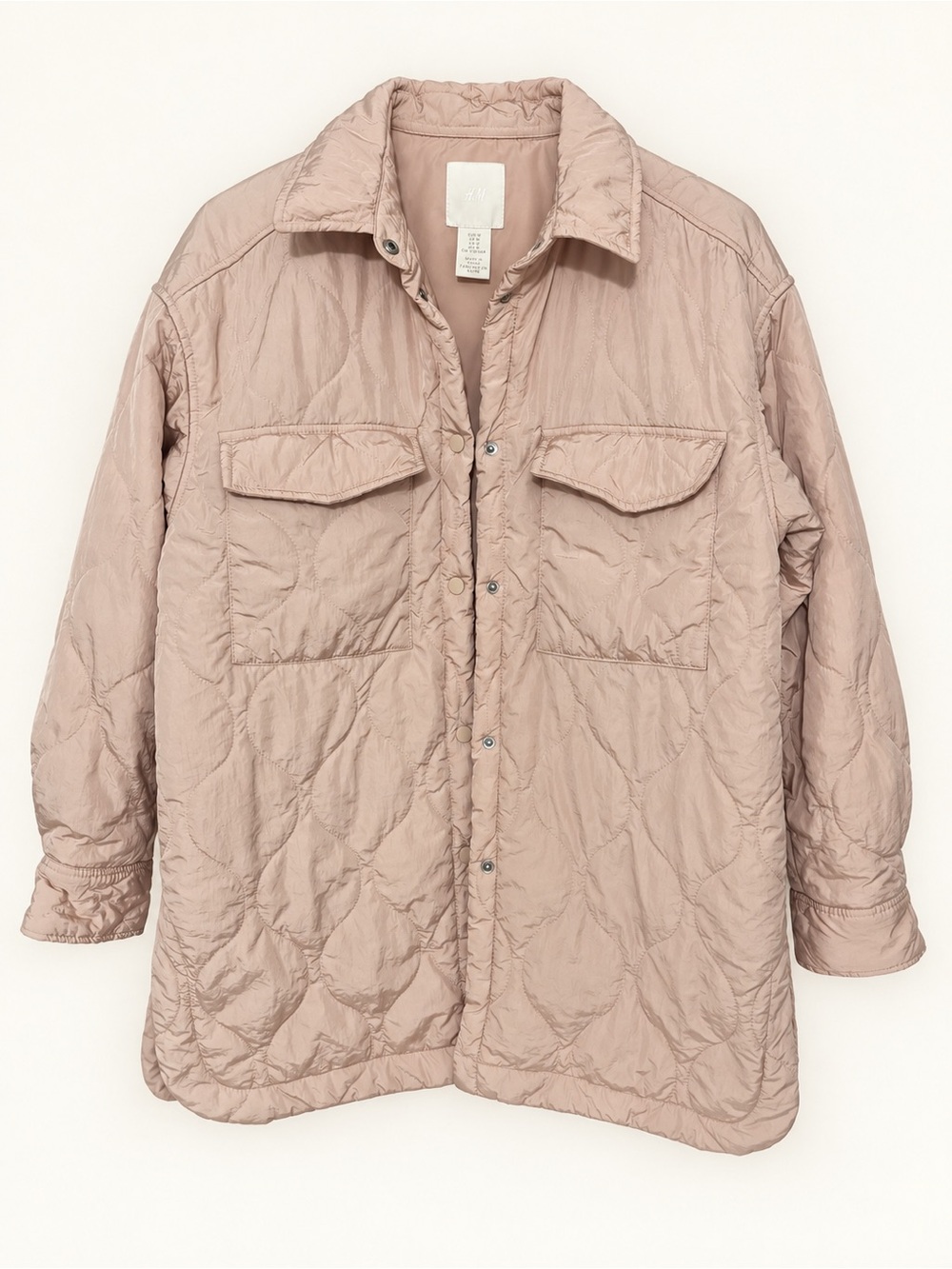 H&M Women’s Medium Dusty Rose Quilted Puffer Shacket